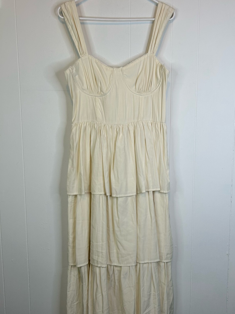 We Wore What Women’s Large Corset Midi Dress Ivory Feminine Fairy 344